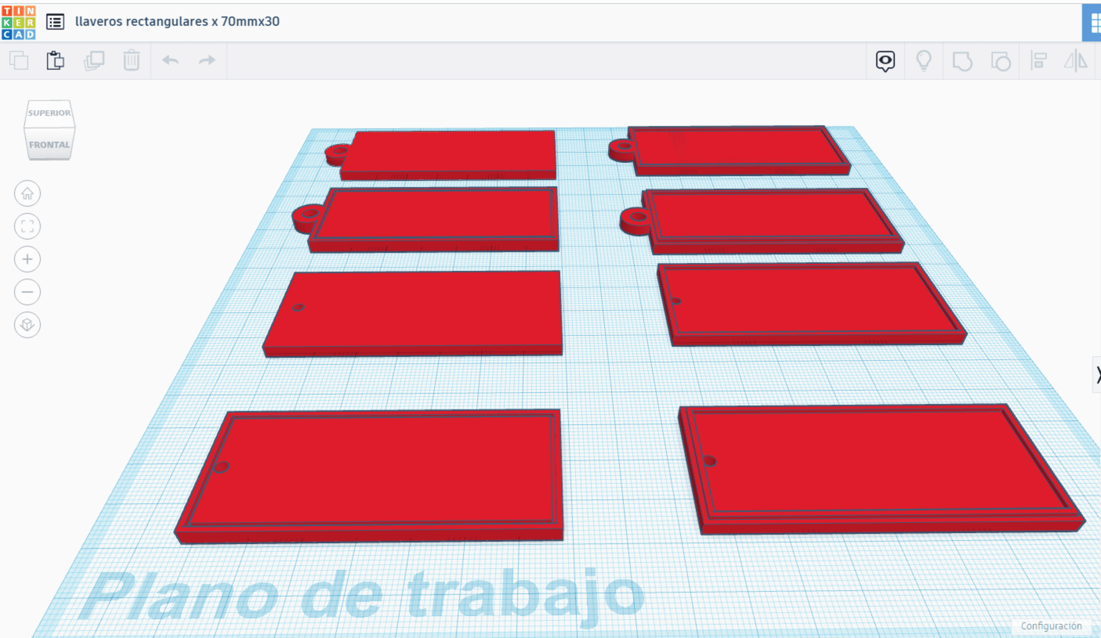 Llaveros rectangulares x 70mmx30.stl 3d model