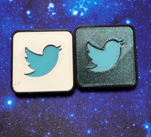 Twitter Bird Logo (Multicolor + Monocolor) 3d model