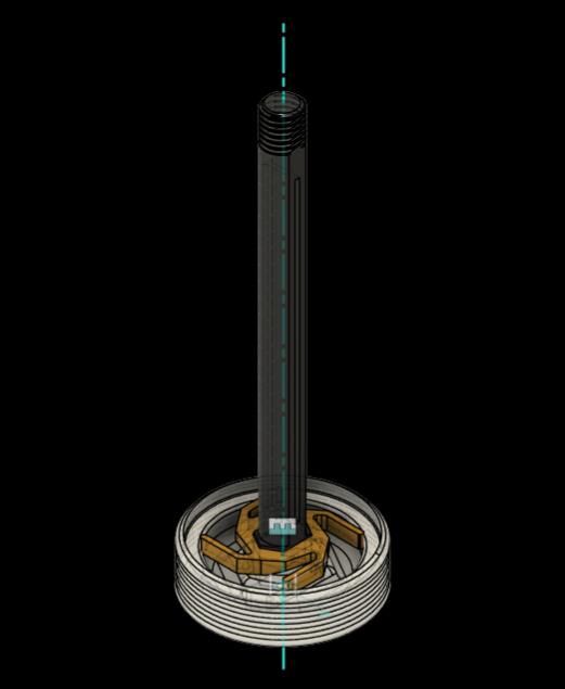 Toothpaste Squeezer - Plain - Thread the bottom knob and ratcheting mechanism onto the center column - 3d model