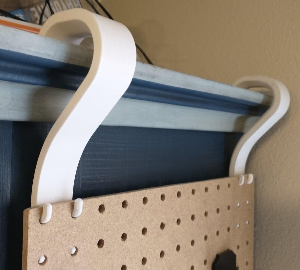 Pegboard hanger for cabinets with trim 3d model