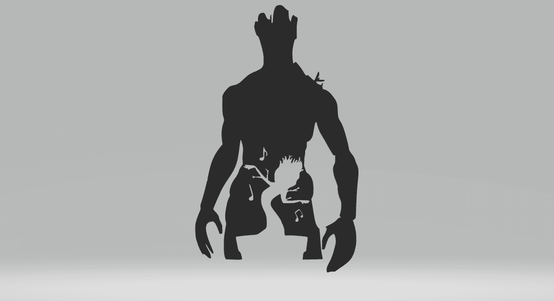 Groot and Baby Groot 2D .stl 3d model