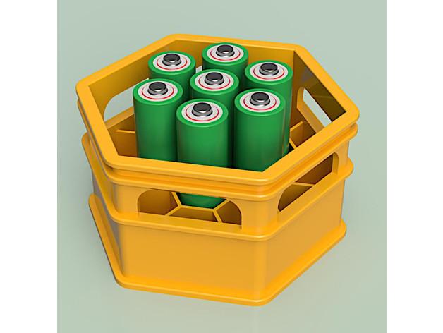 AA Battery Hexi Crate 3d model