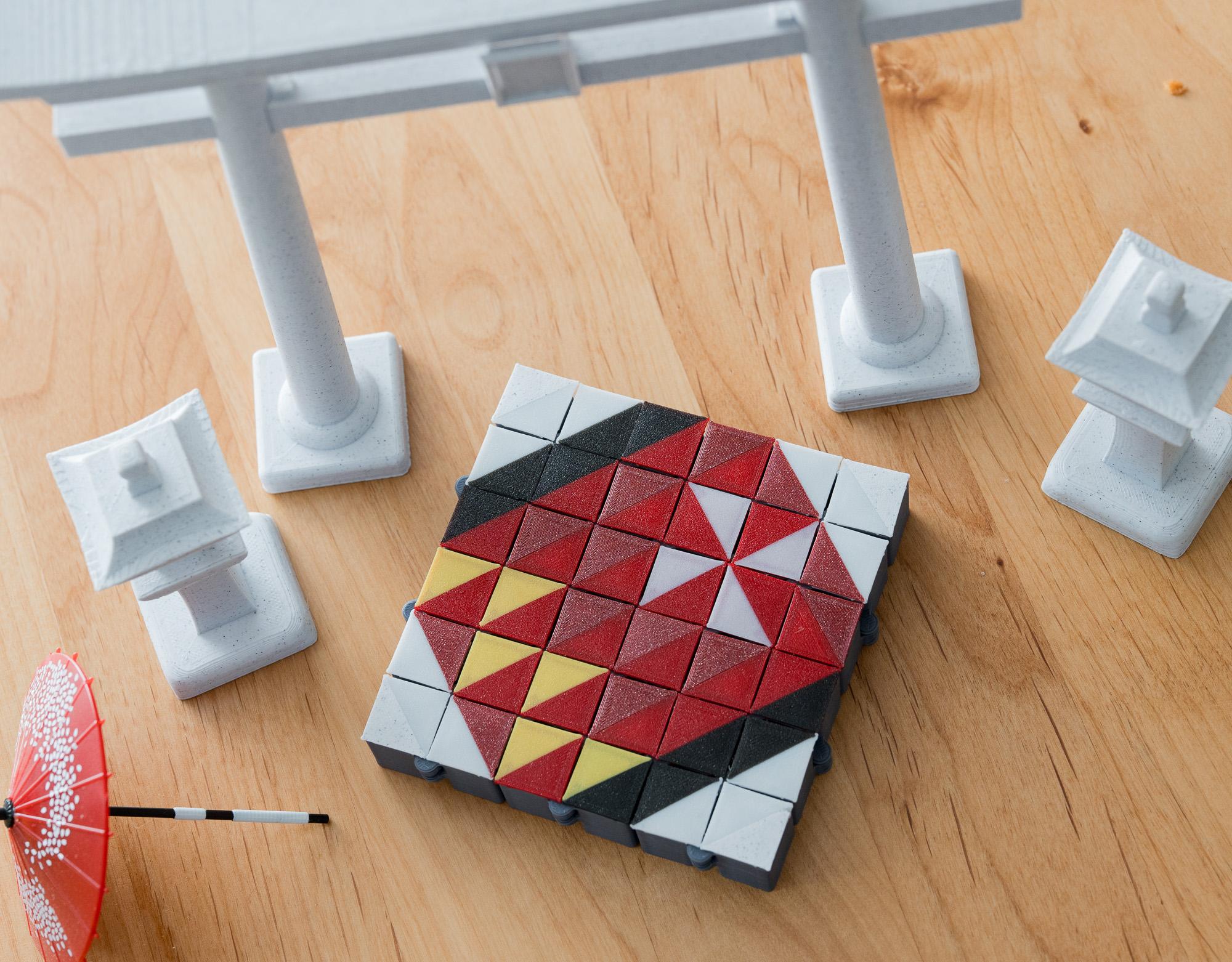 Auxetic Tile // 18mm Diagonal Split 3d model