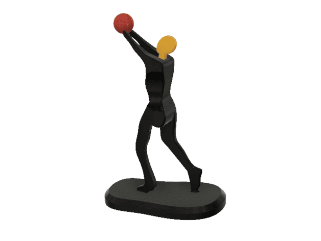 Basketball Athlete Minimalist Square 3d model