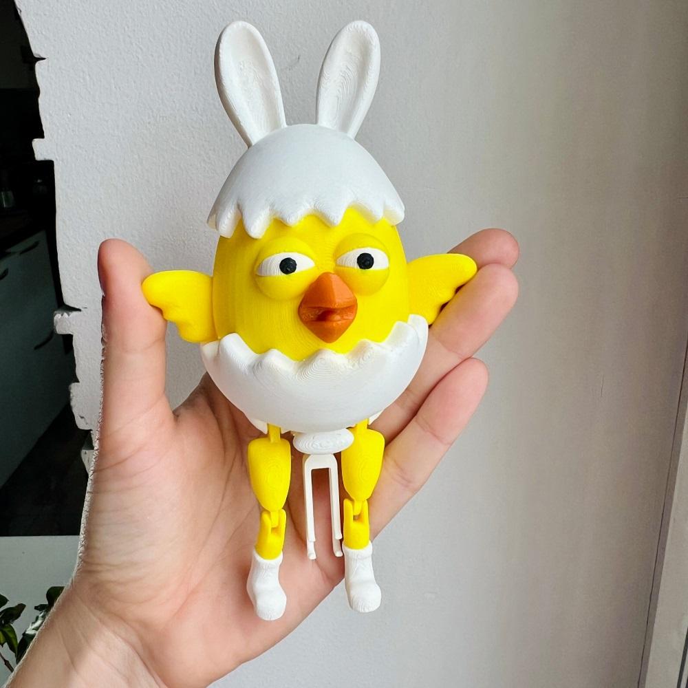 Easter Chick Egg Riding On Toilet Paper Hanger Gadget 3d model