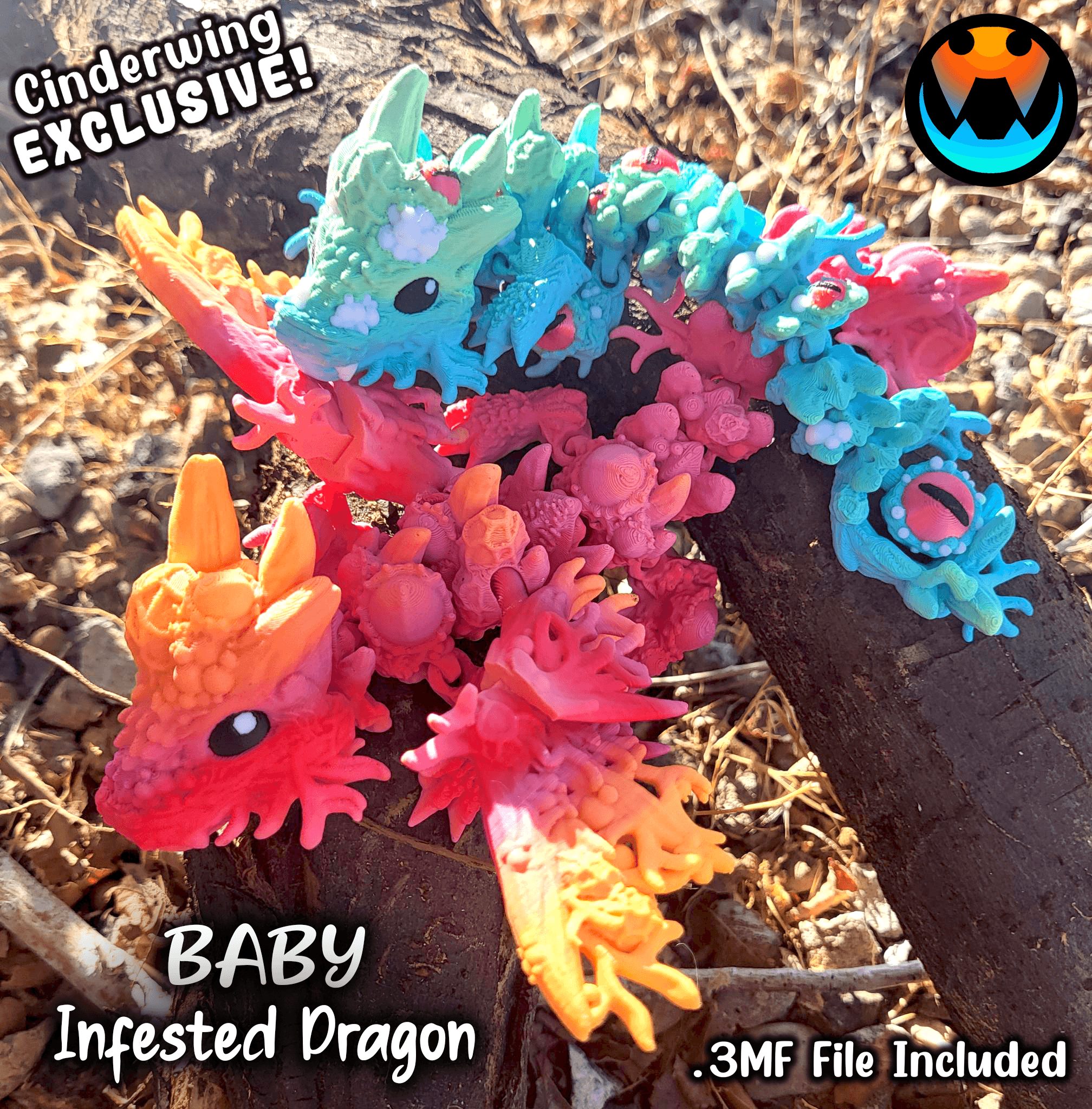 Baby Infested Dragon 3d model