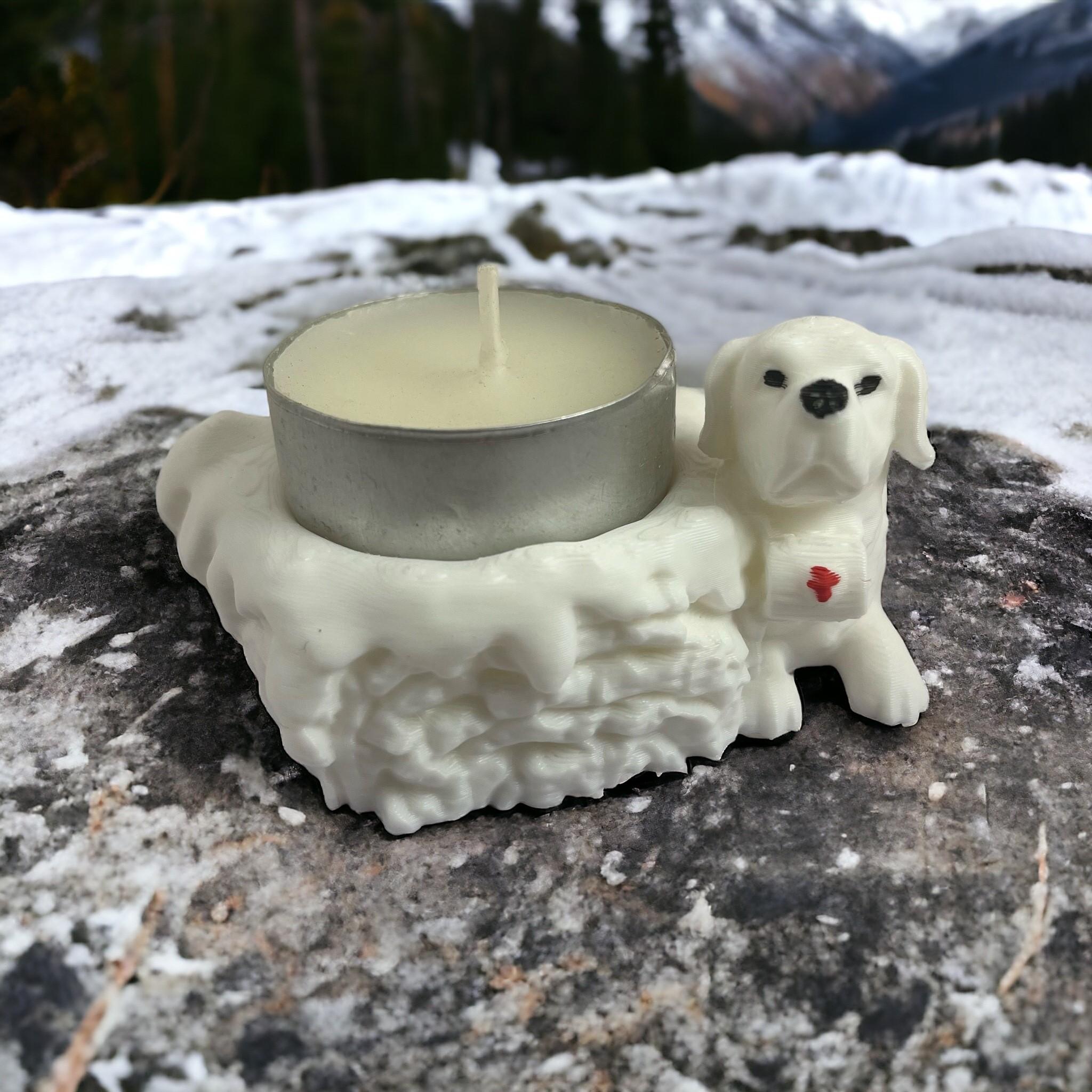 Saint bernard candle holder 3d model