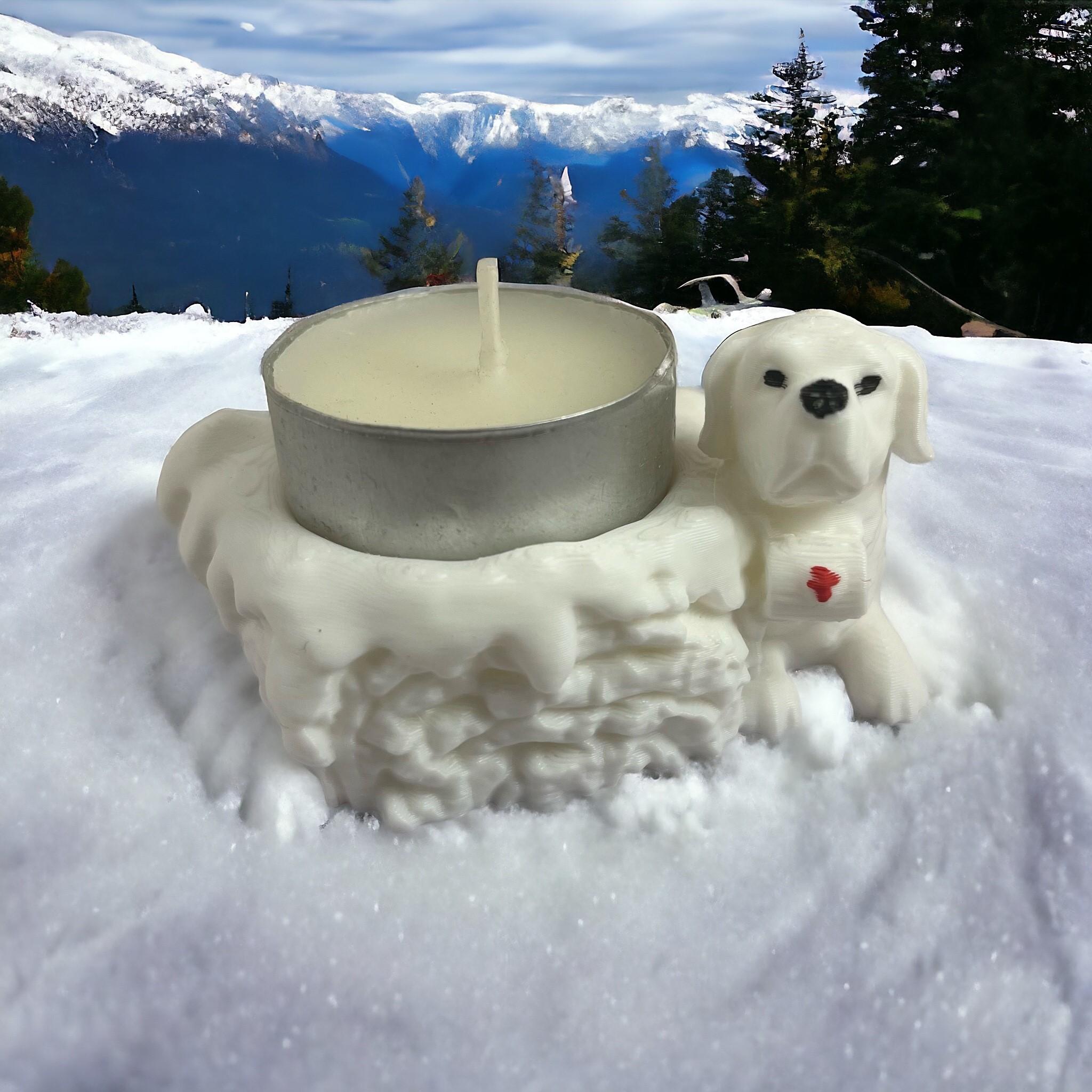 Saint bernard candle holder 3d model