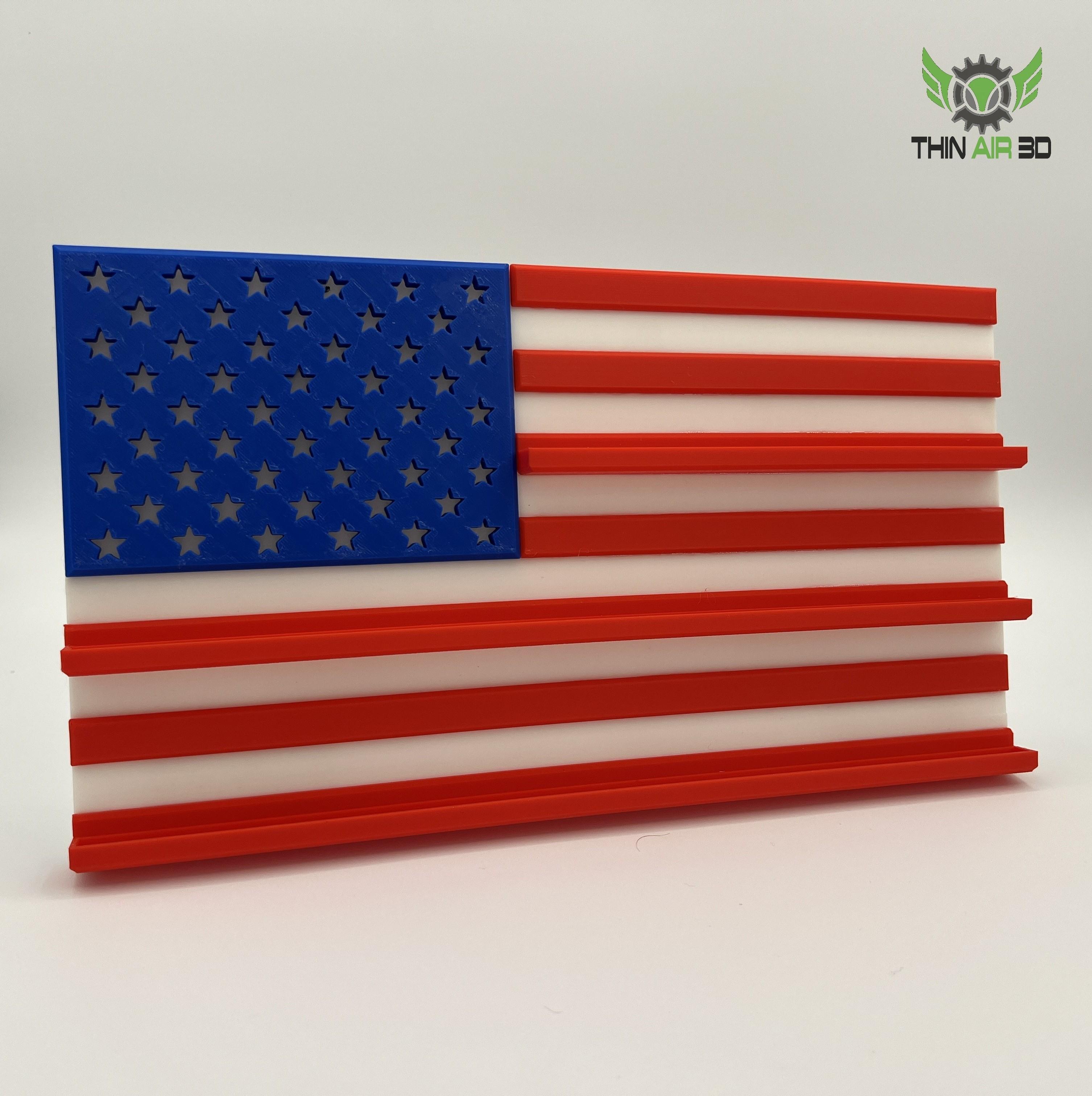 American Flag Challenge Coin Display 3d model