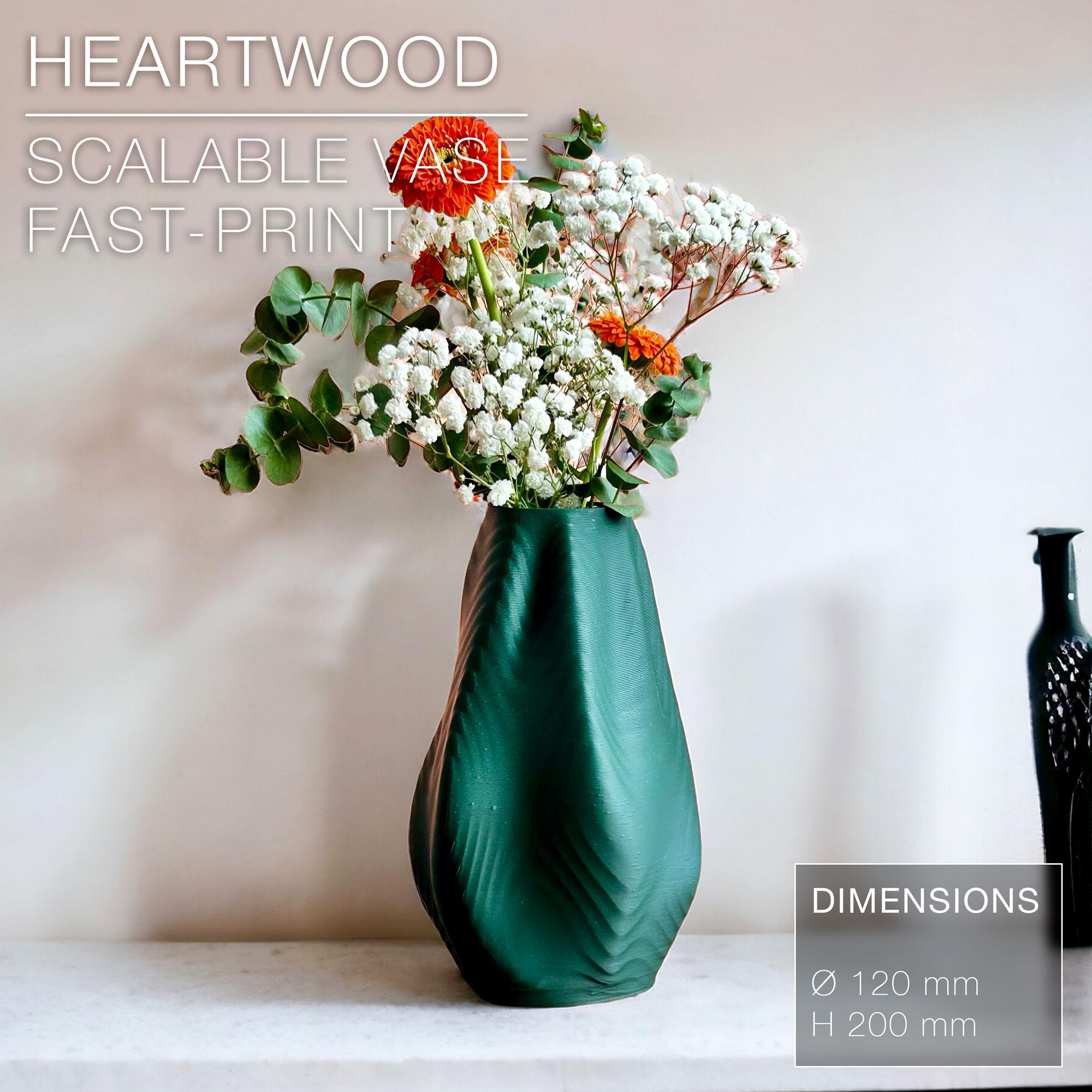 HEARTWOOD  |  Scalable Vase, fast-print 3d model