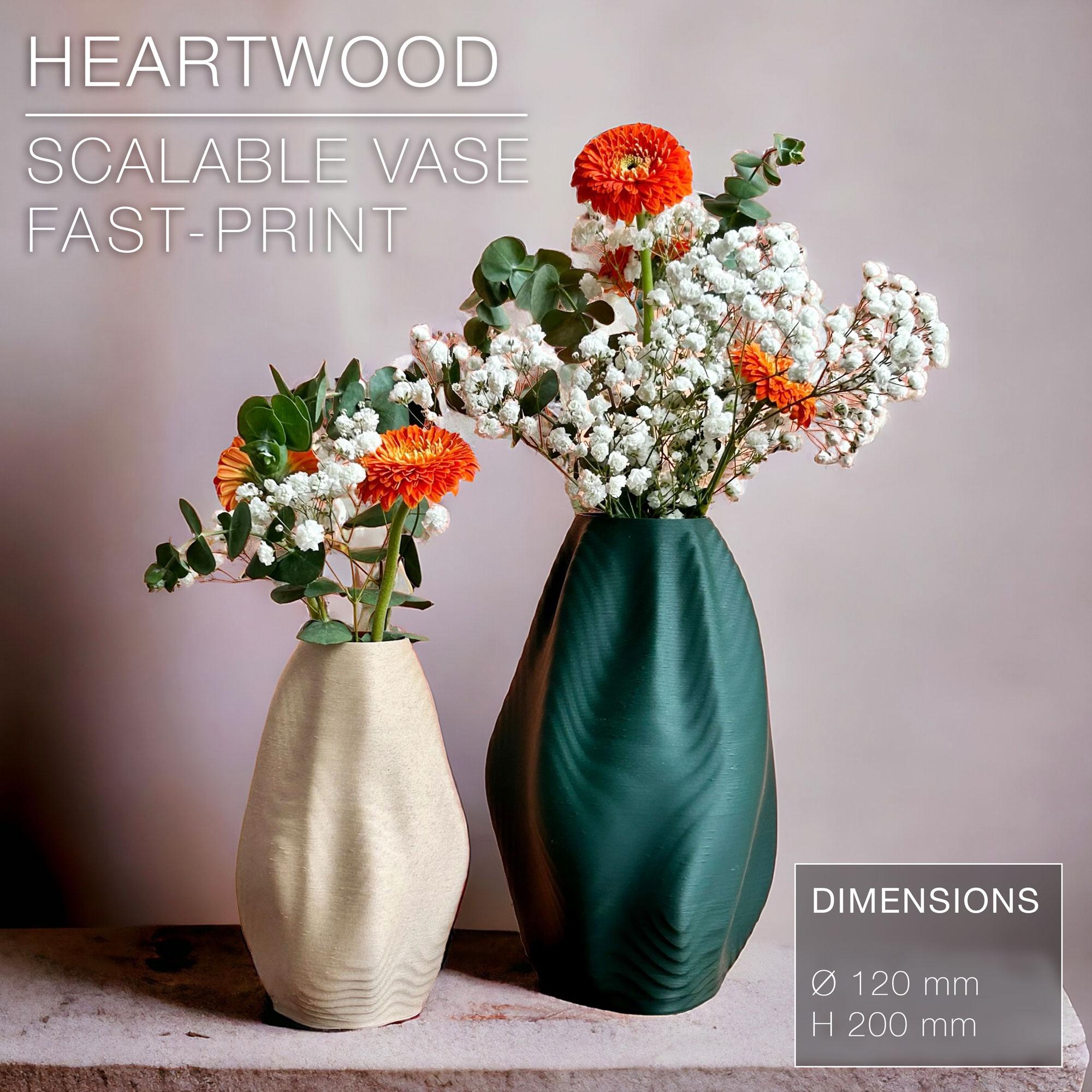 HEARTWOOD  |  Scalable Vase, fast-print 3d model