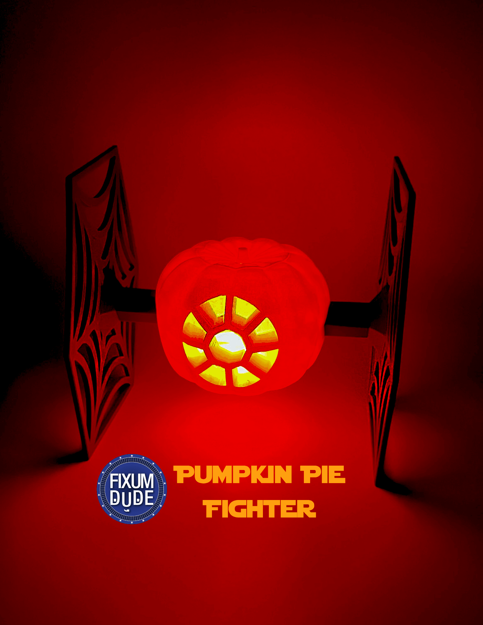 Pumpkin PIE Fighter 2024 Remaster (Halloween Themed Star Wars TIE Fighter)  - Polymaker Panchroma Neon Orange and Neon Green!  My favourite model for Halloween!! - 3d model