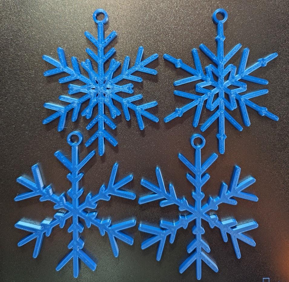  Random Snowflake Christmas Ornaments 3d model