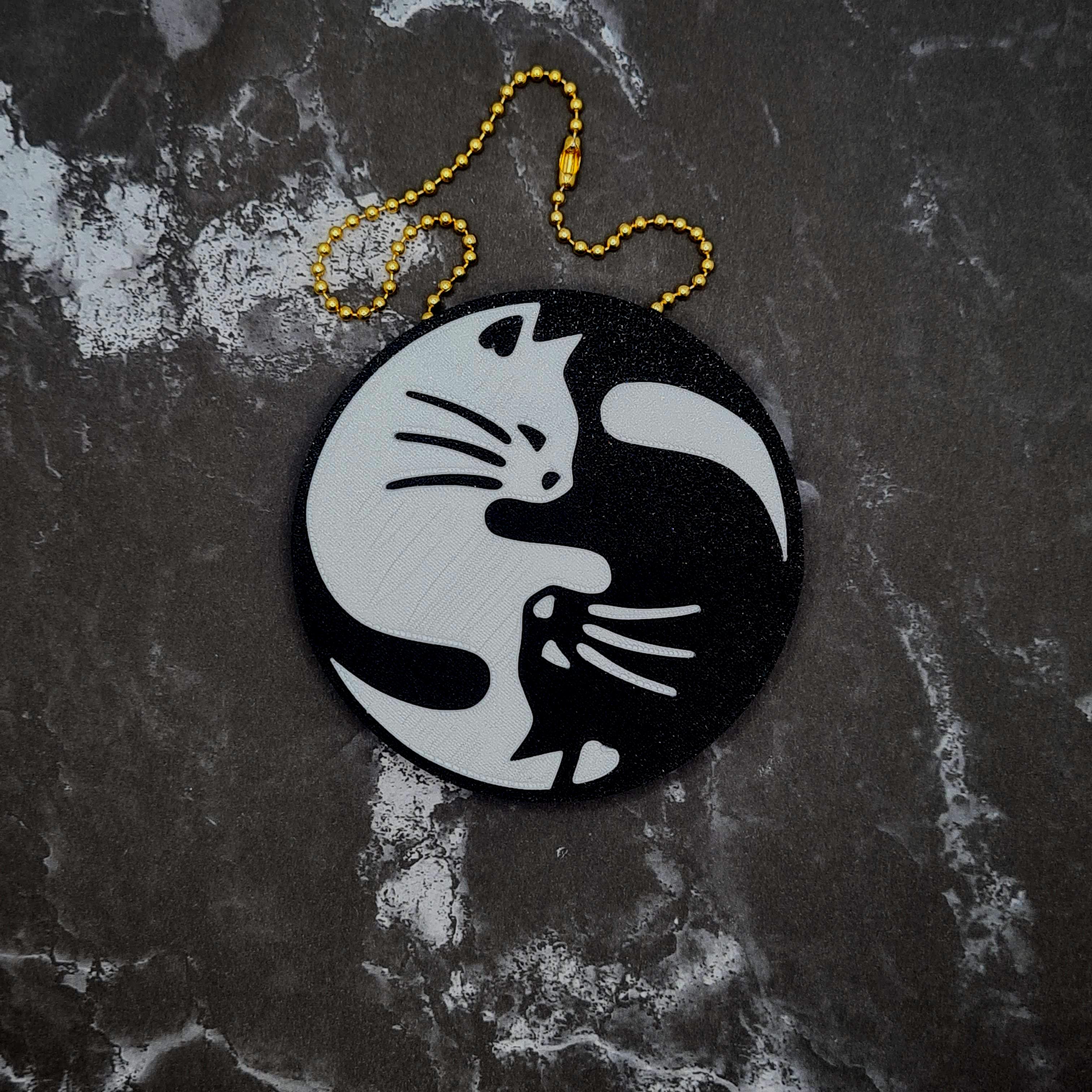 Cat Yin Yang Charm 3d model