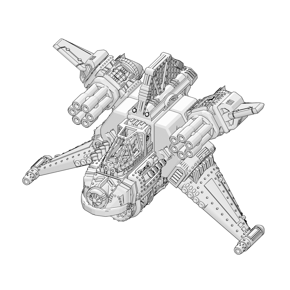 PrintABlok: Starwing with Anthromedian Lion Pilot 3d model