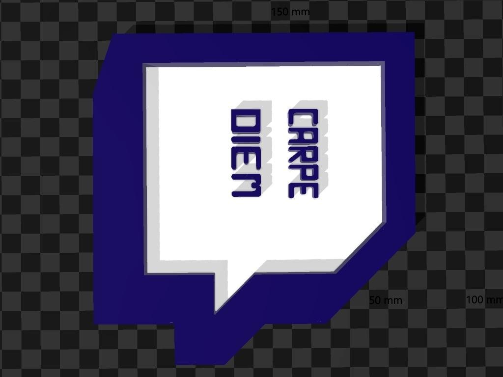 carpe diem - twitch logo 3d model