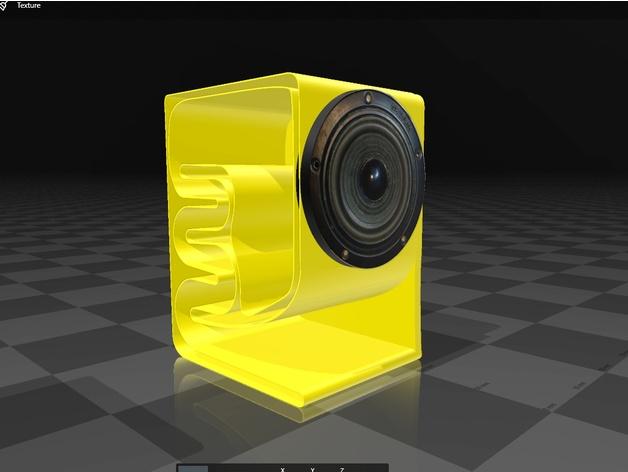 bass reflex box for 100mm midtone speaker 3d model