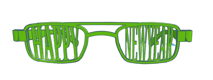 happy new year glasses.stl 3d model