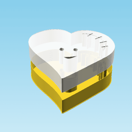 Fluffy Hearts Lo P, nestable box (v3) 3d model