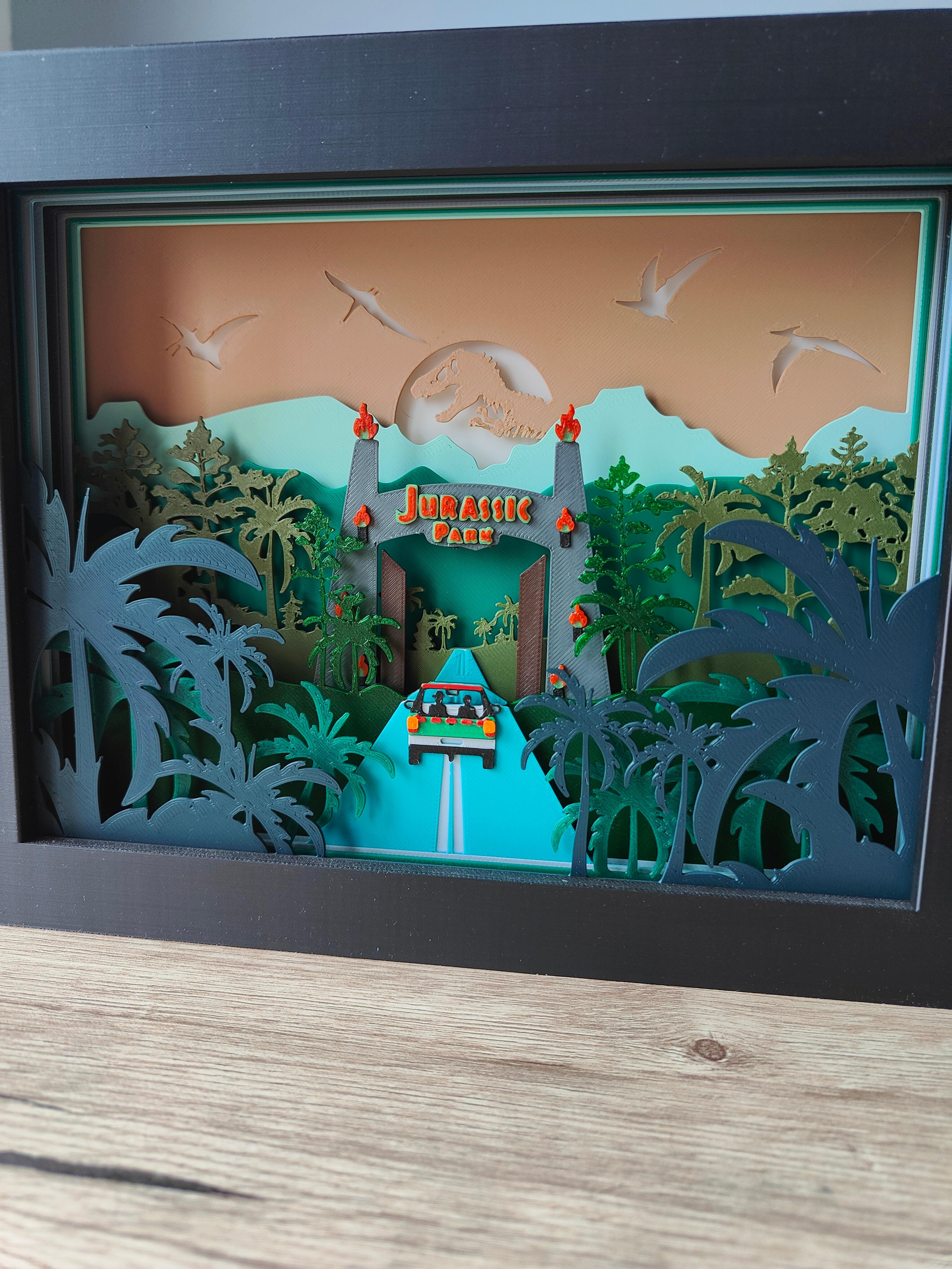 Jurassic Park Shadow Box 3d model