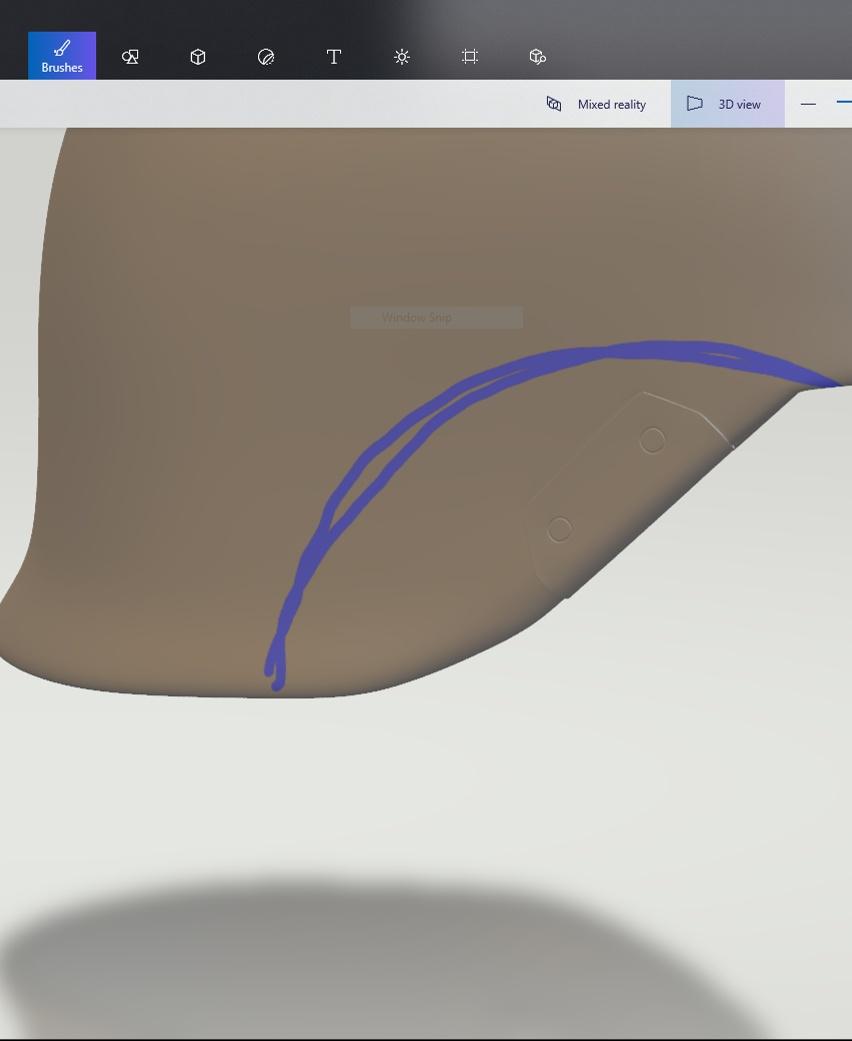 Helldivers 2 Helmet - Light Gunner - 3D Print Files - this high lighted area is missing in the cut pieces 
 - 3d model