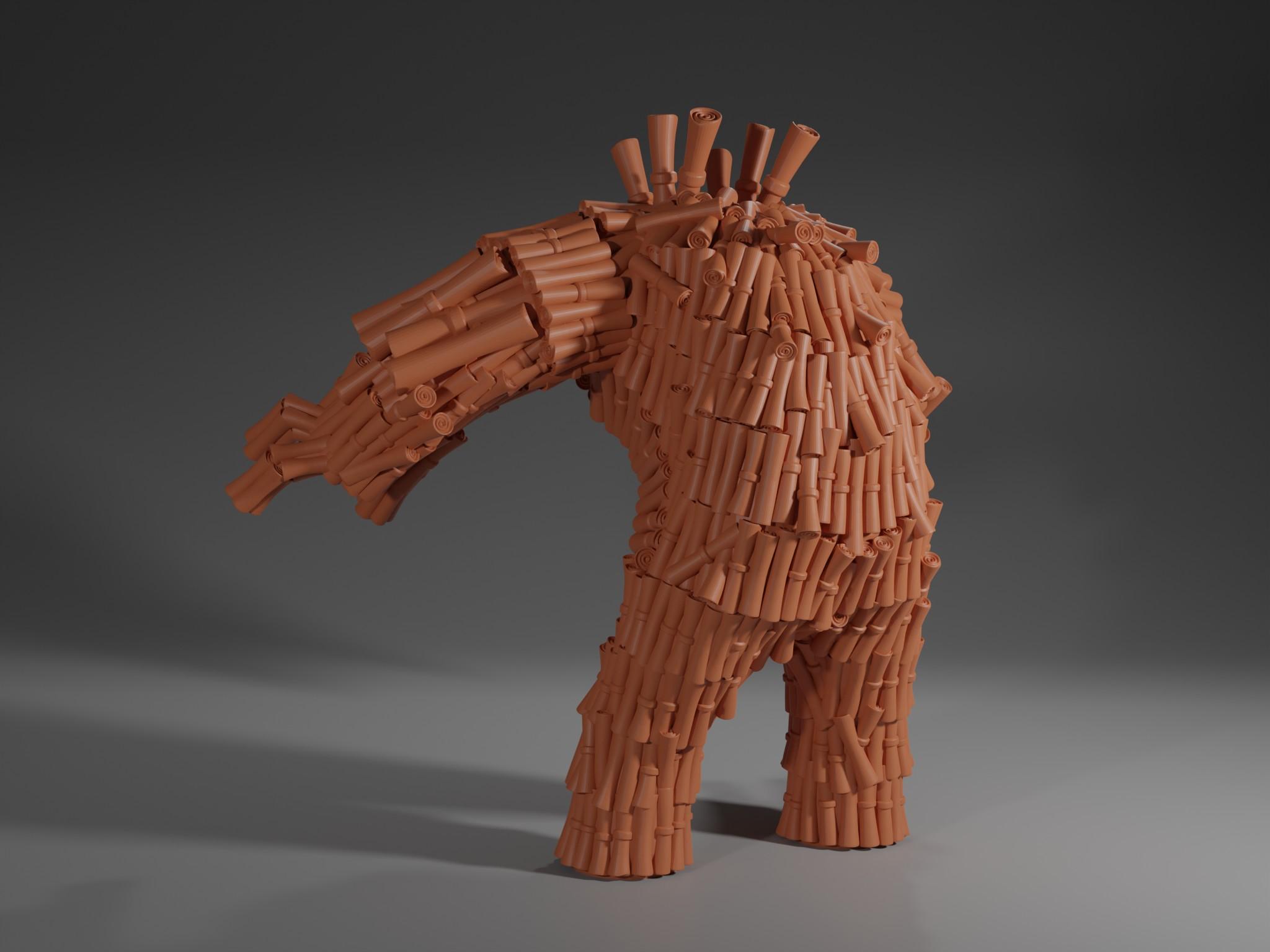 Walking Archive MTG Scroll Golem Miniature 3d model