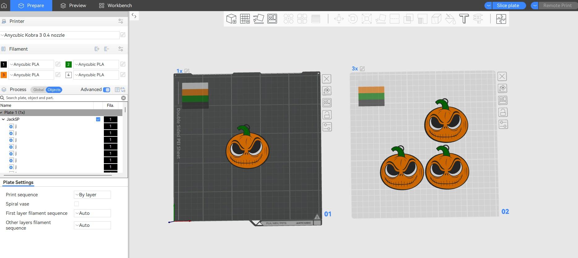 Jack Skellington Pumpkin Halloween Keychain 3d model