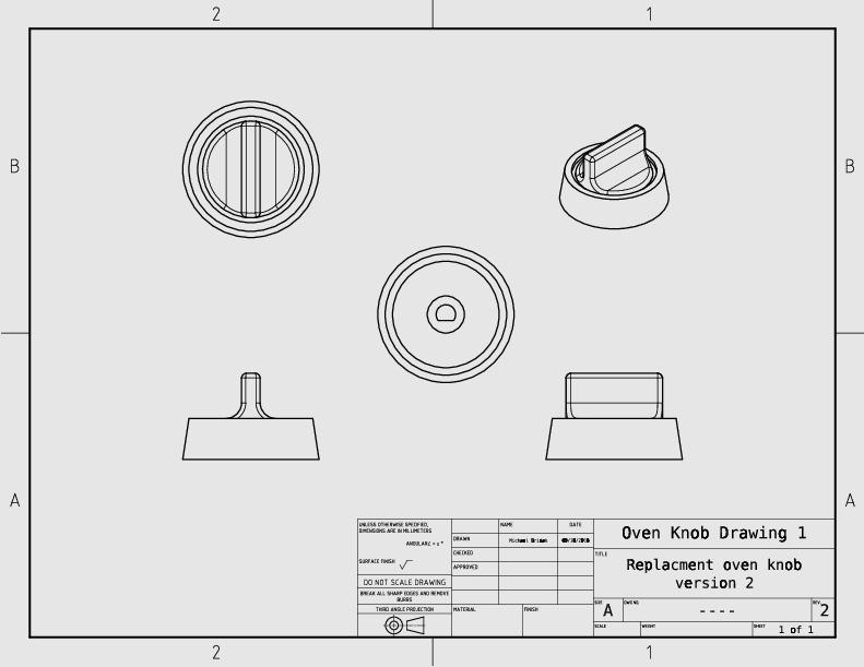 Oven Knob replacment 3d model