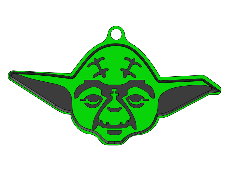 Mini Yoda Keychain 3d model