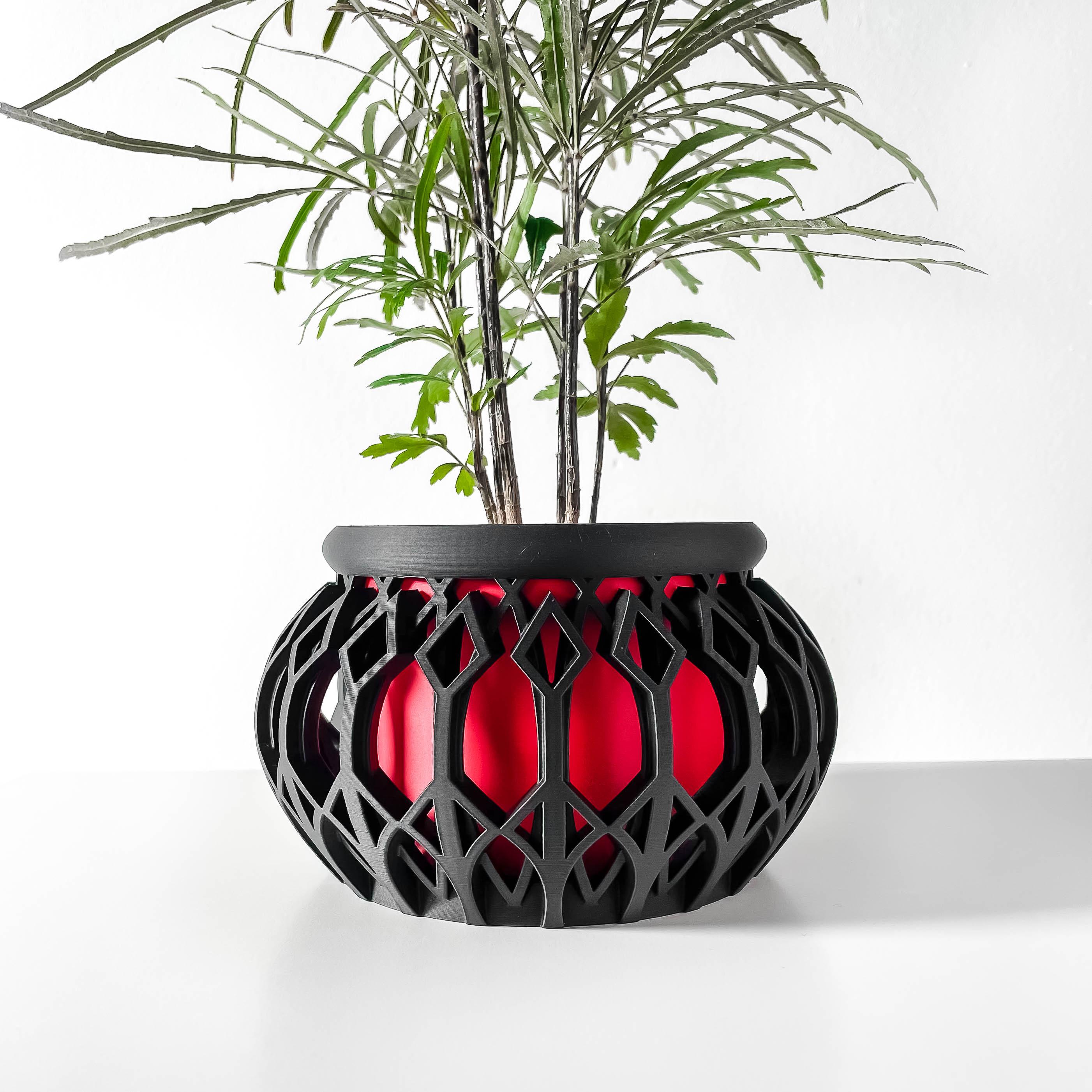 The Vyre Planter Pot & Orchid Pot Hybrid with Drainage Tray: Modern and Unique Home Decor for Plants 3d model