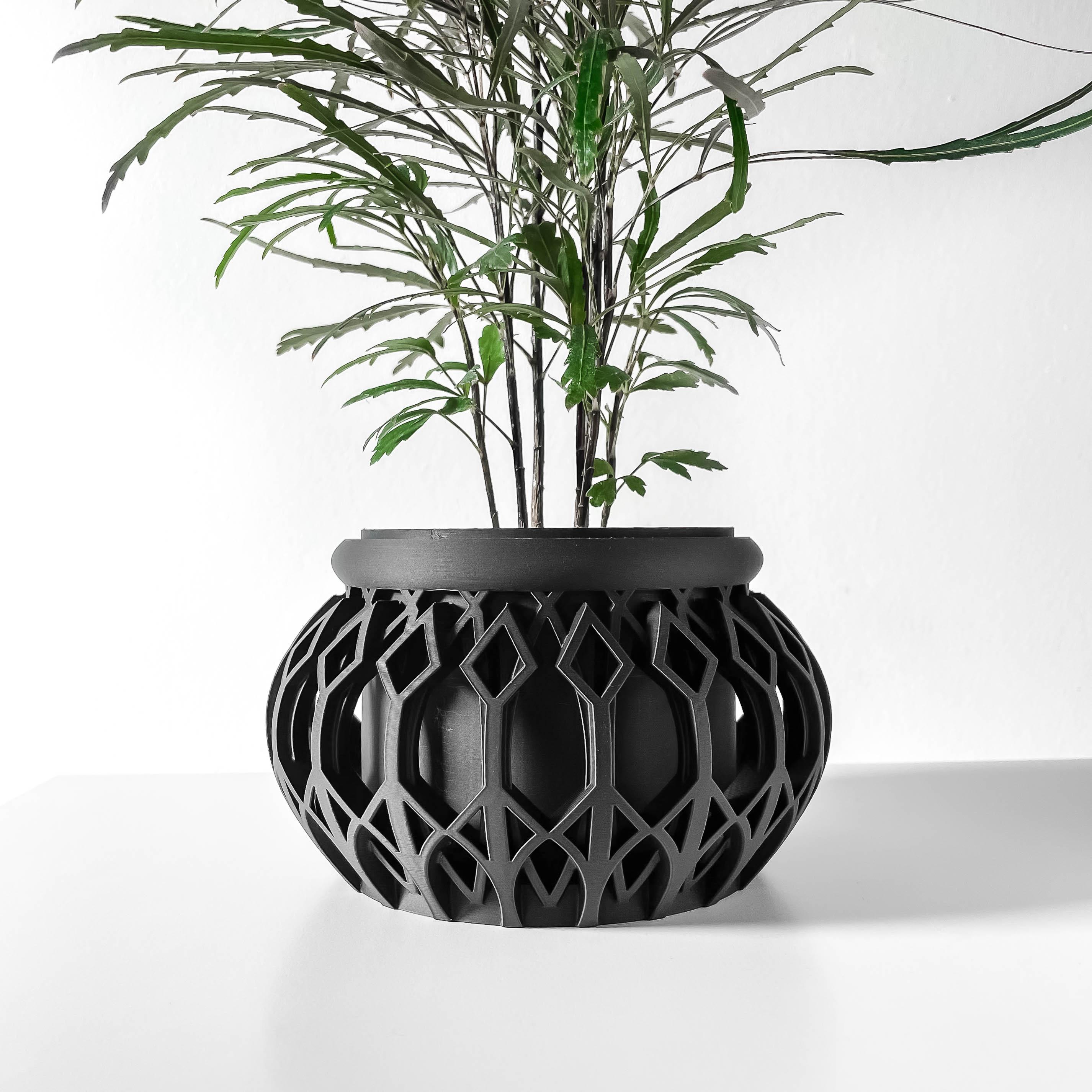 The Vyre Planter Pot & Orchid Pot Hybrid with Drainage Tray: Modern and Unique Home Decor for Plants 3d model