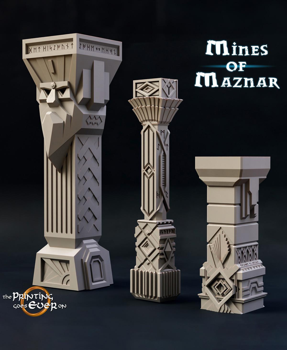 Dwarven Column Bundle 3d model