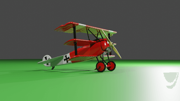 Fokker Dr.1 Triplane - Red Baron Plane - model 32 pieces. 3d model