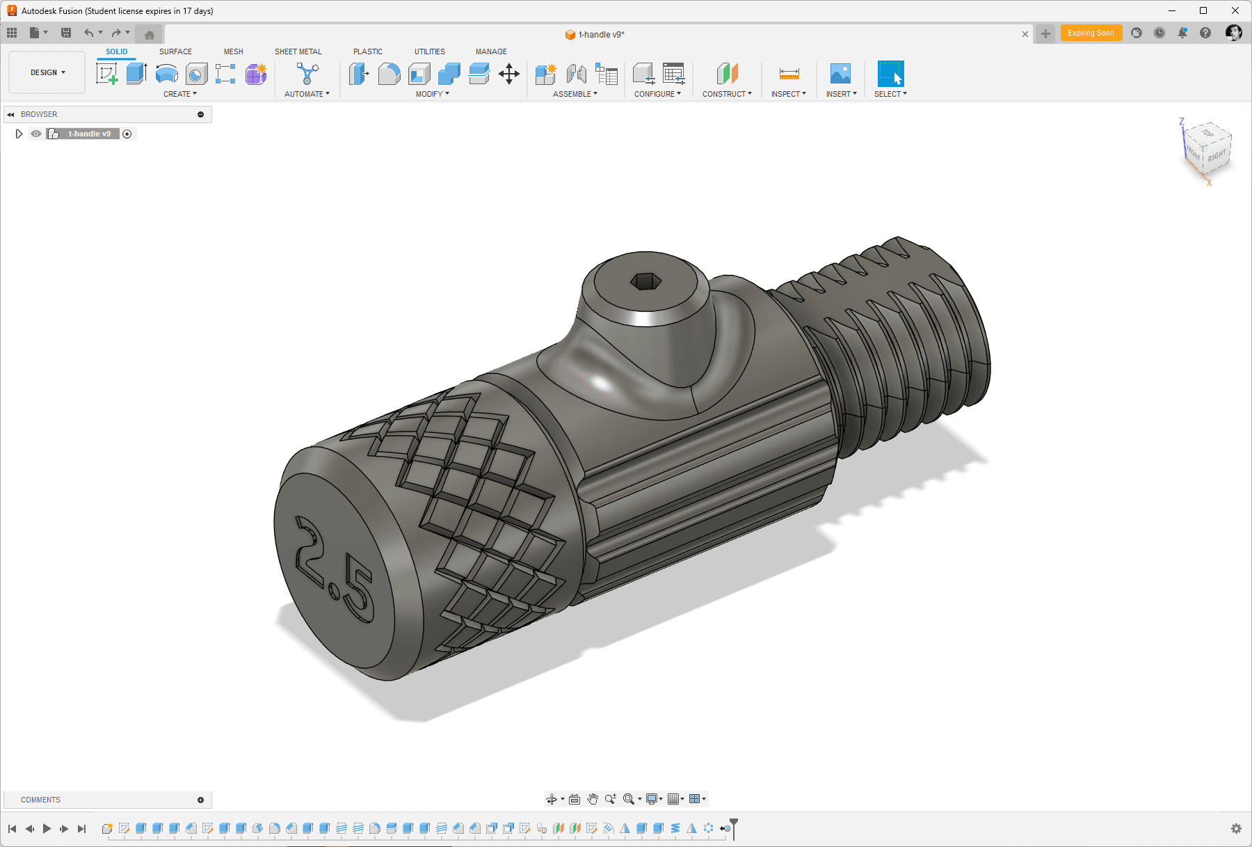 Yet another allen key T-handle 3d model