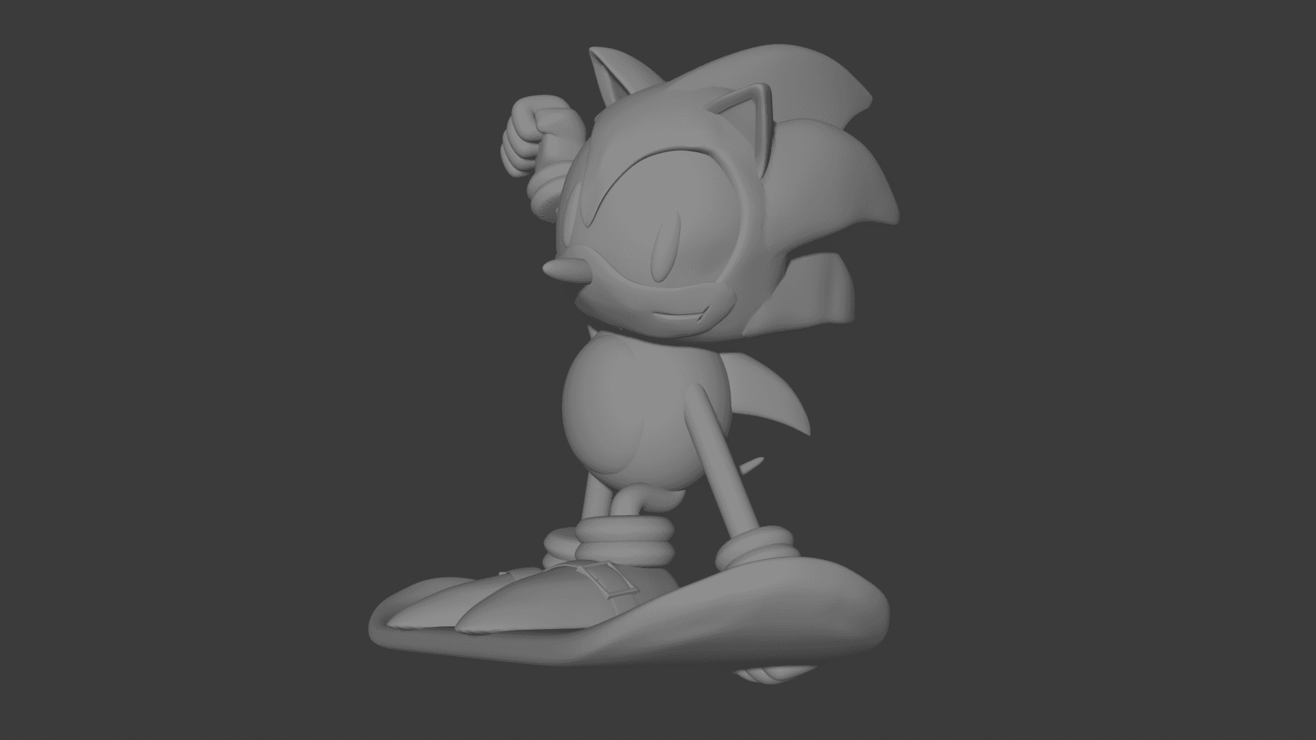 Sonic the Hedgehog Snowboard Statue Fan Art 3d model