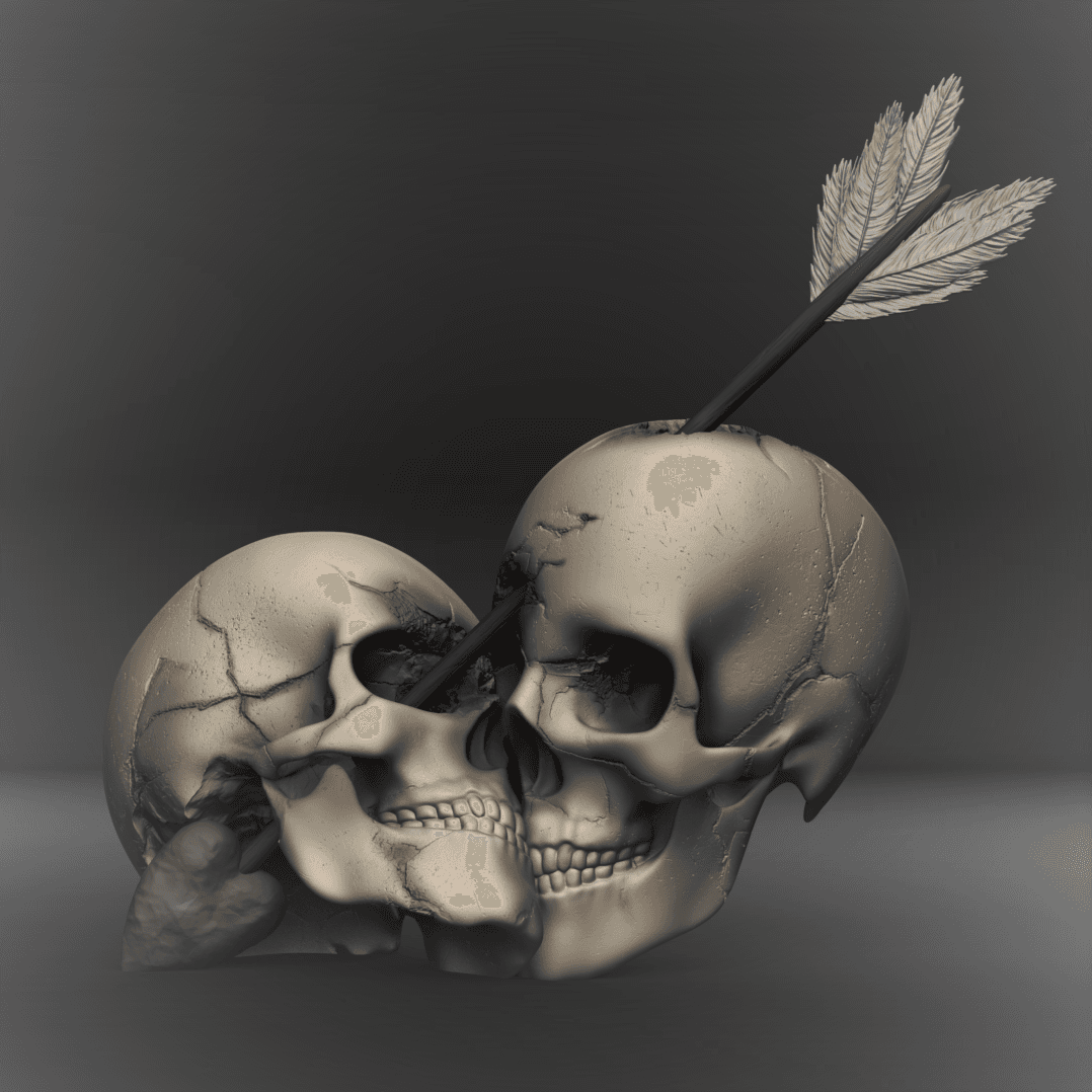 Together Forever -Skull Decor 3d model