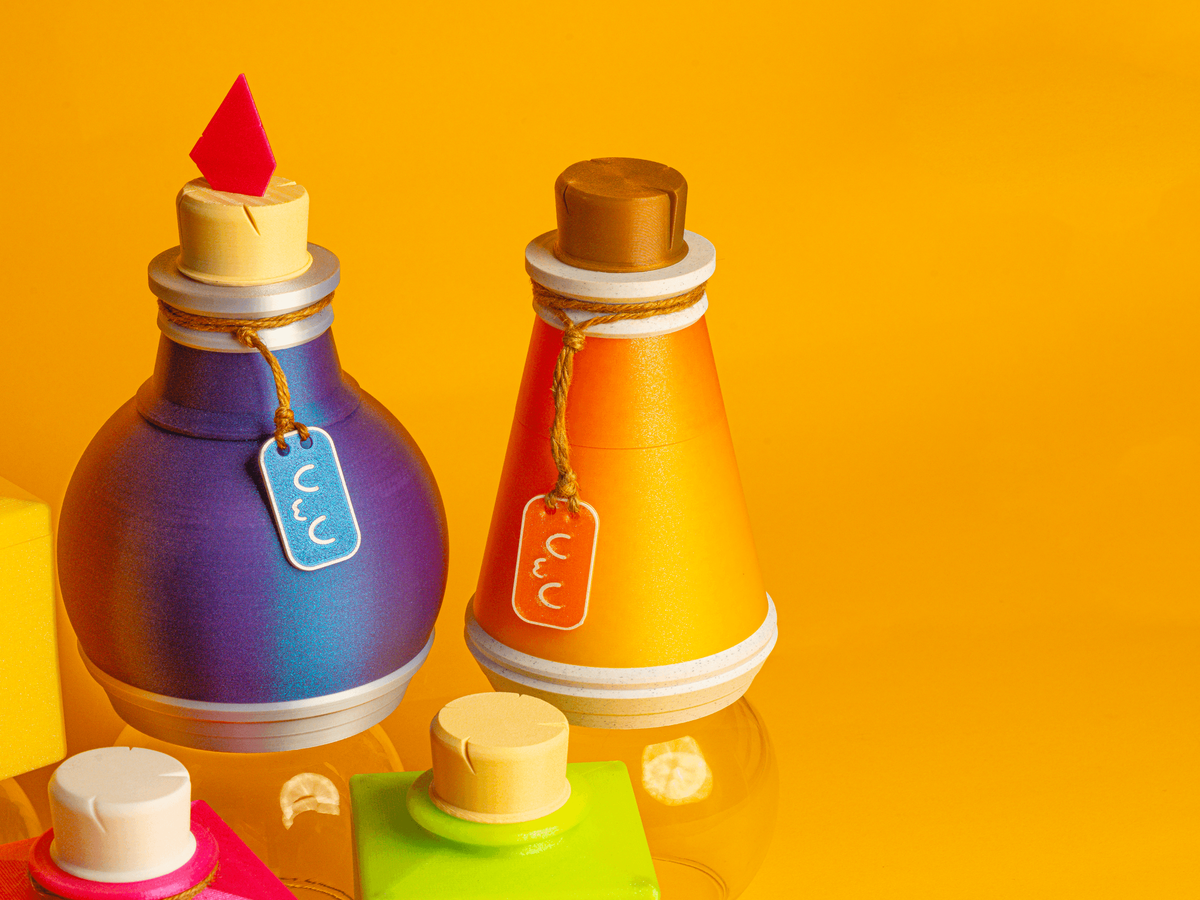 Potion Bottle Stash Container Collection - Magnetic 3d model