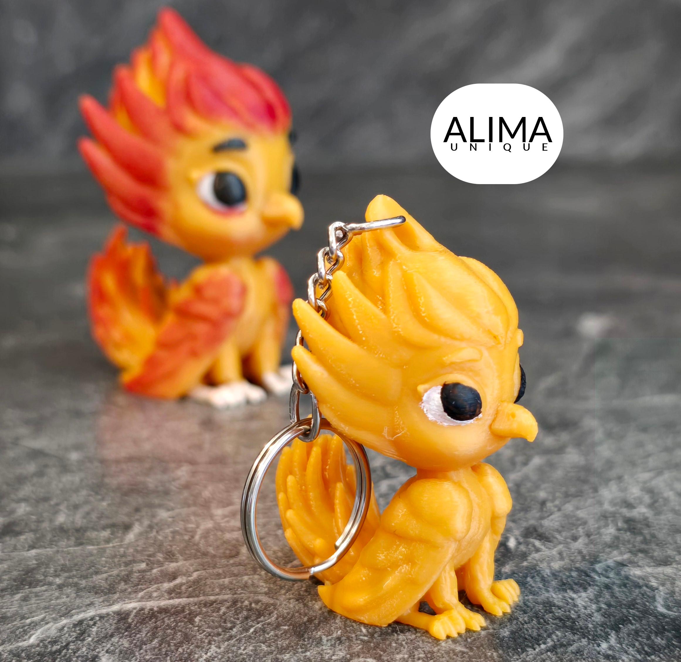 Baby phoenix + keychain 3d model