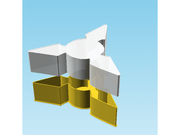 Shuriken 0052, nestable box (v2) 3d model