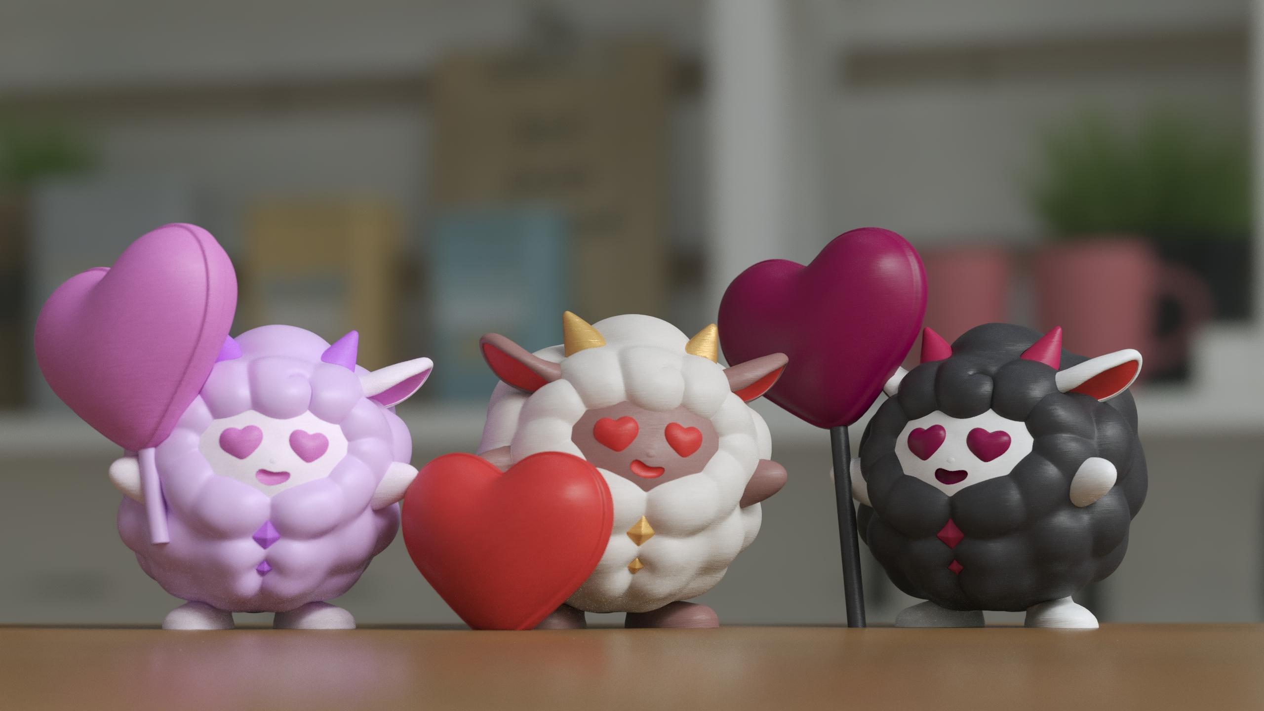 ♡♡♡ LOVING LAMBALL with a big heart , the cute kawaii sheep / goat from the game Palworld 3d model