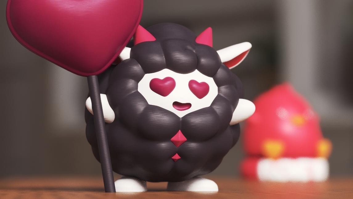 ♡♡♡ LOVING LAMBALL with a big heart , the cute kawaii sheep / goat from the game Palworld 3d model