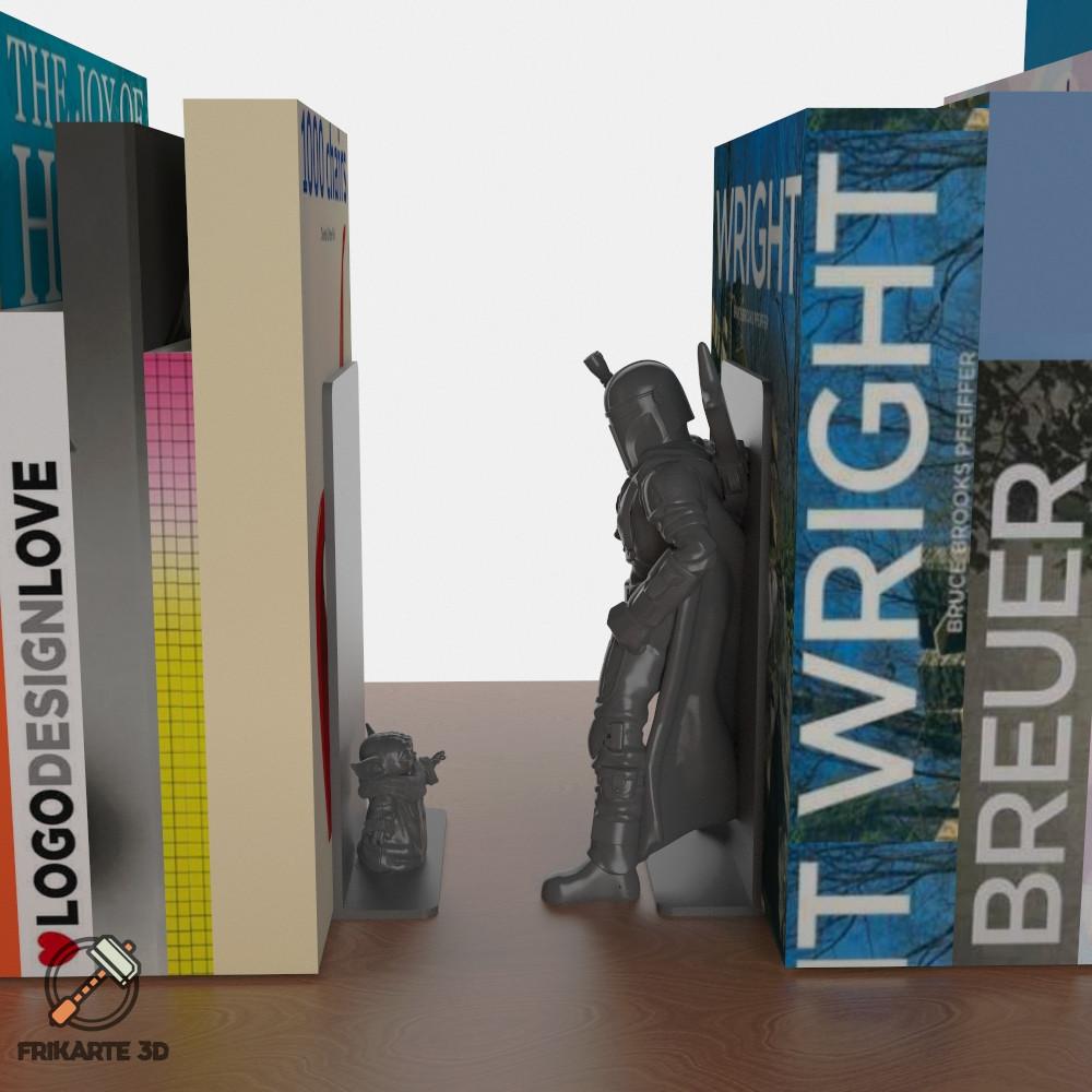 The Mandalorian & Baby Yoda Bookends 3d model