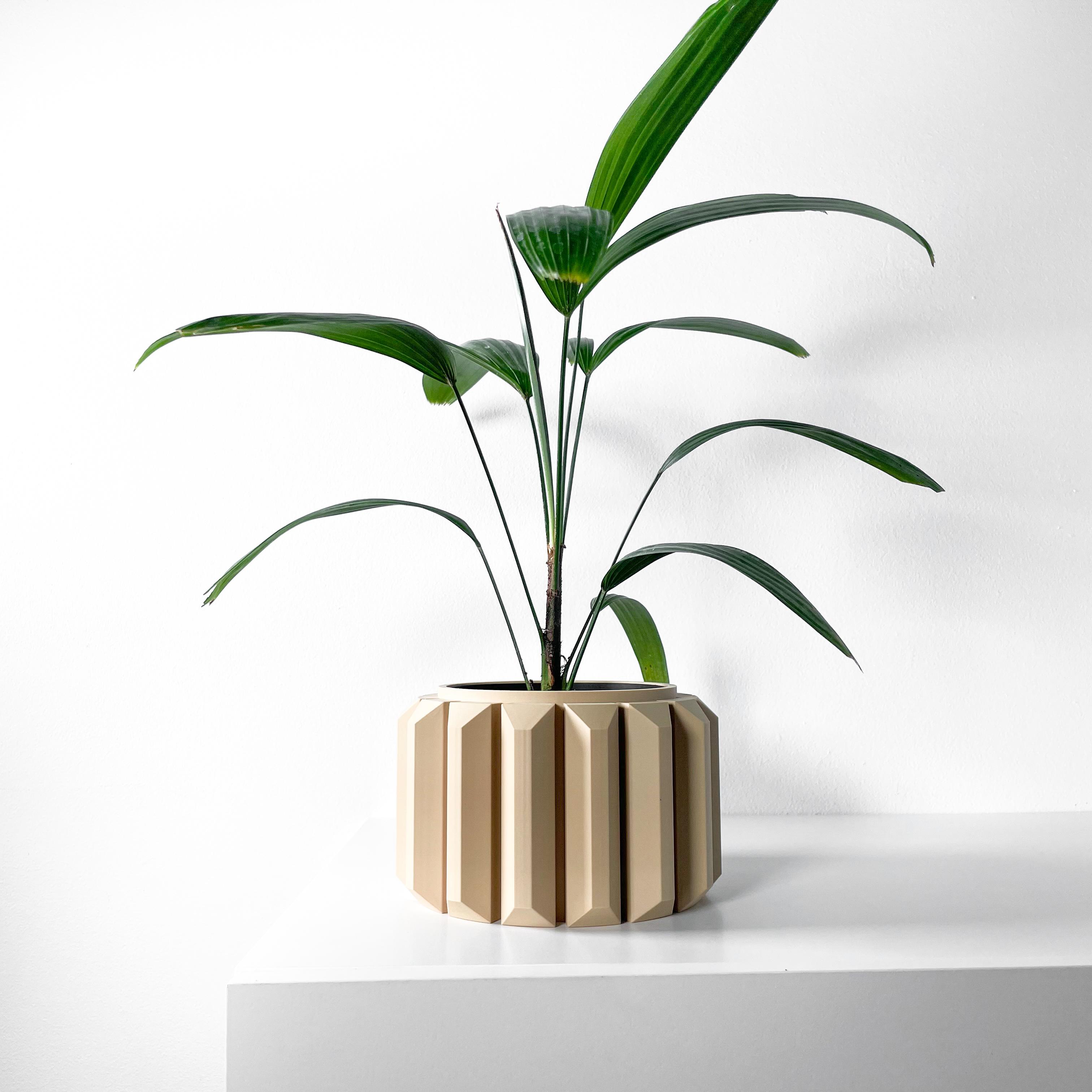 The Ferix Planter Pot with Drainage Tray & Stand Included | Modern and Unique Home Decor 3d model