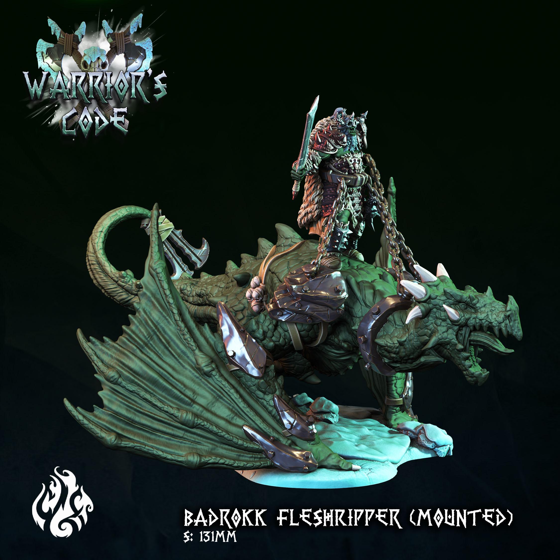 Badrokk Fleshripper, mounted on Wyvern 3d model