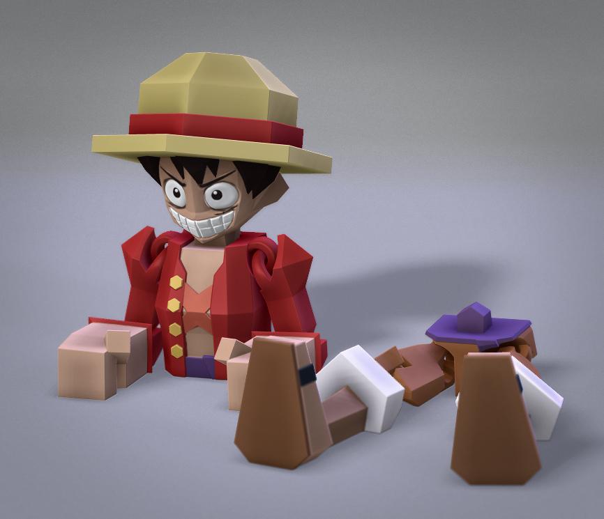 Low Poly Flexi Luffy 3d model