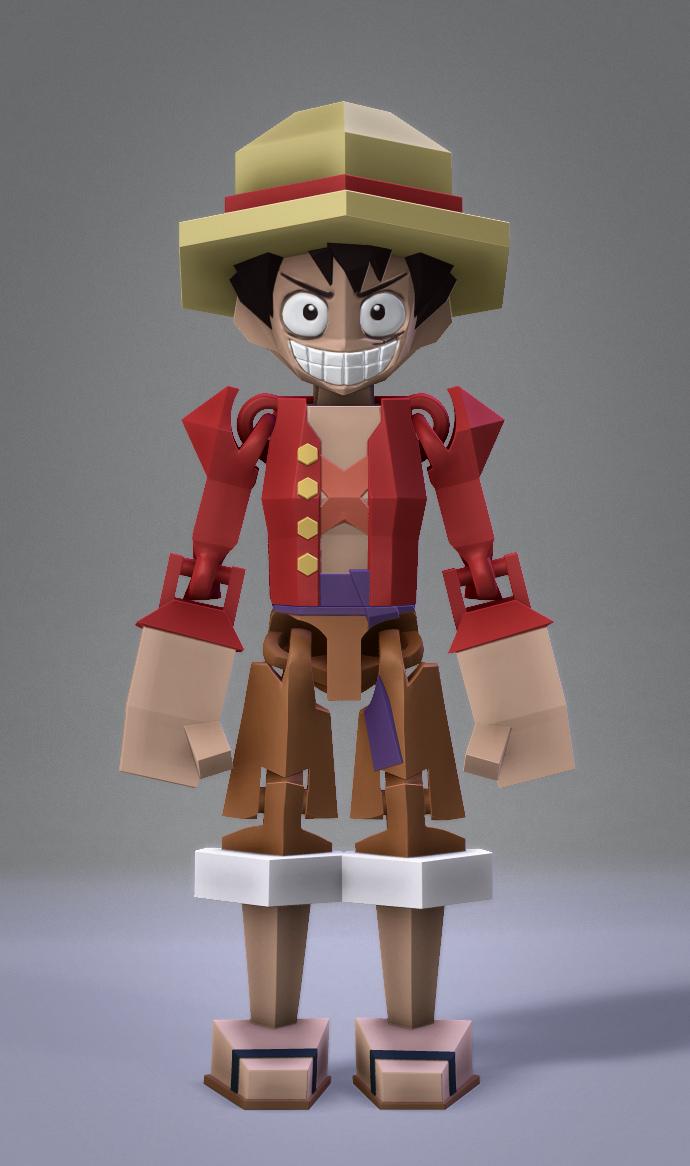 Low Poly Flexi Luffy 3d model