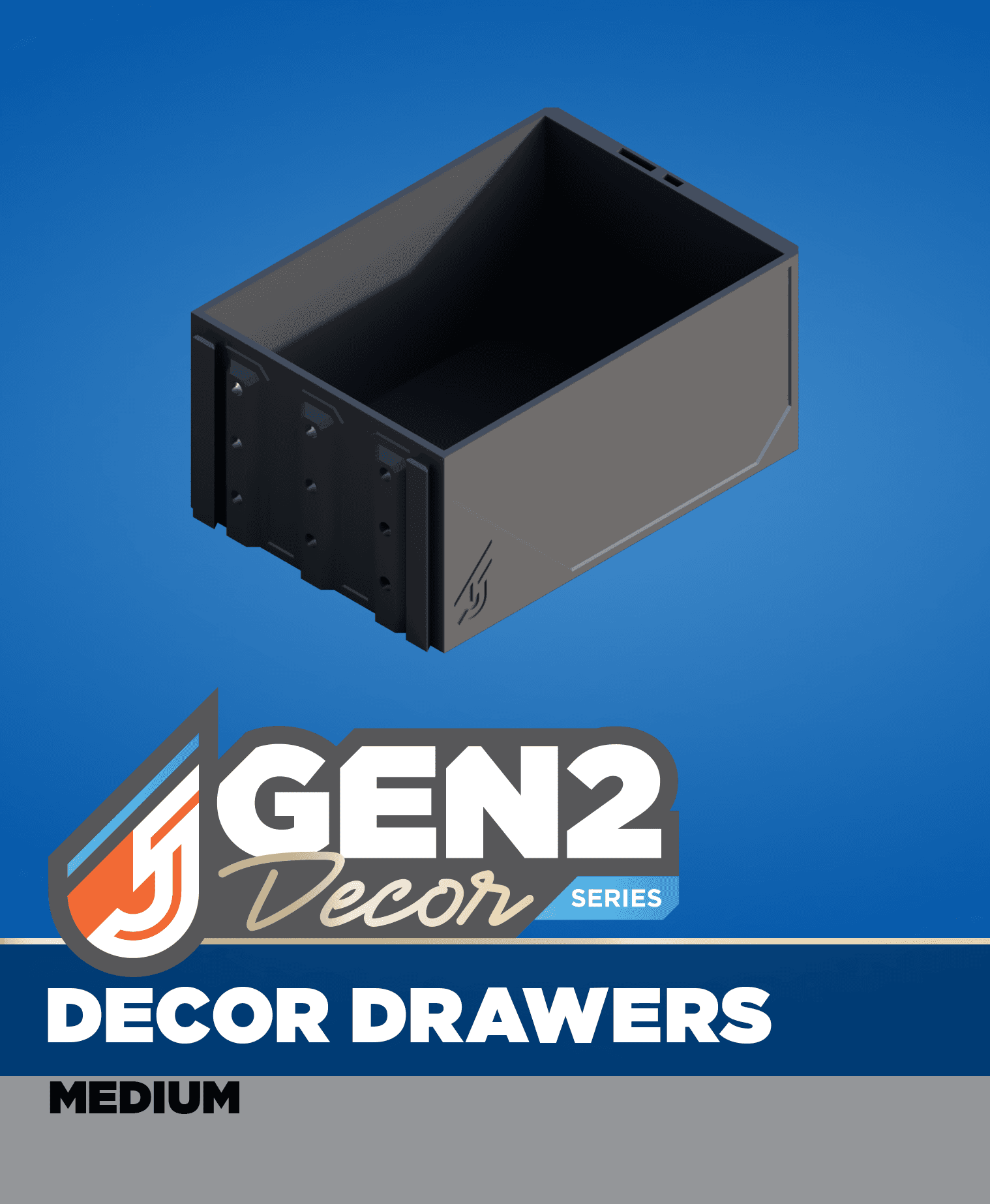 GEN2-QL Drawer Slim - Single - MEDIUM.stl 3d model