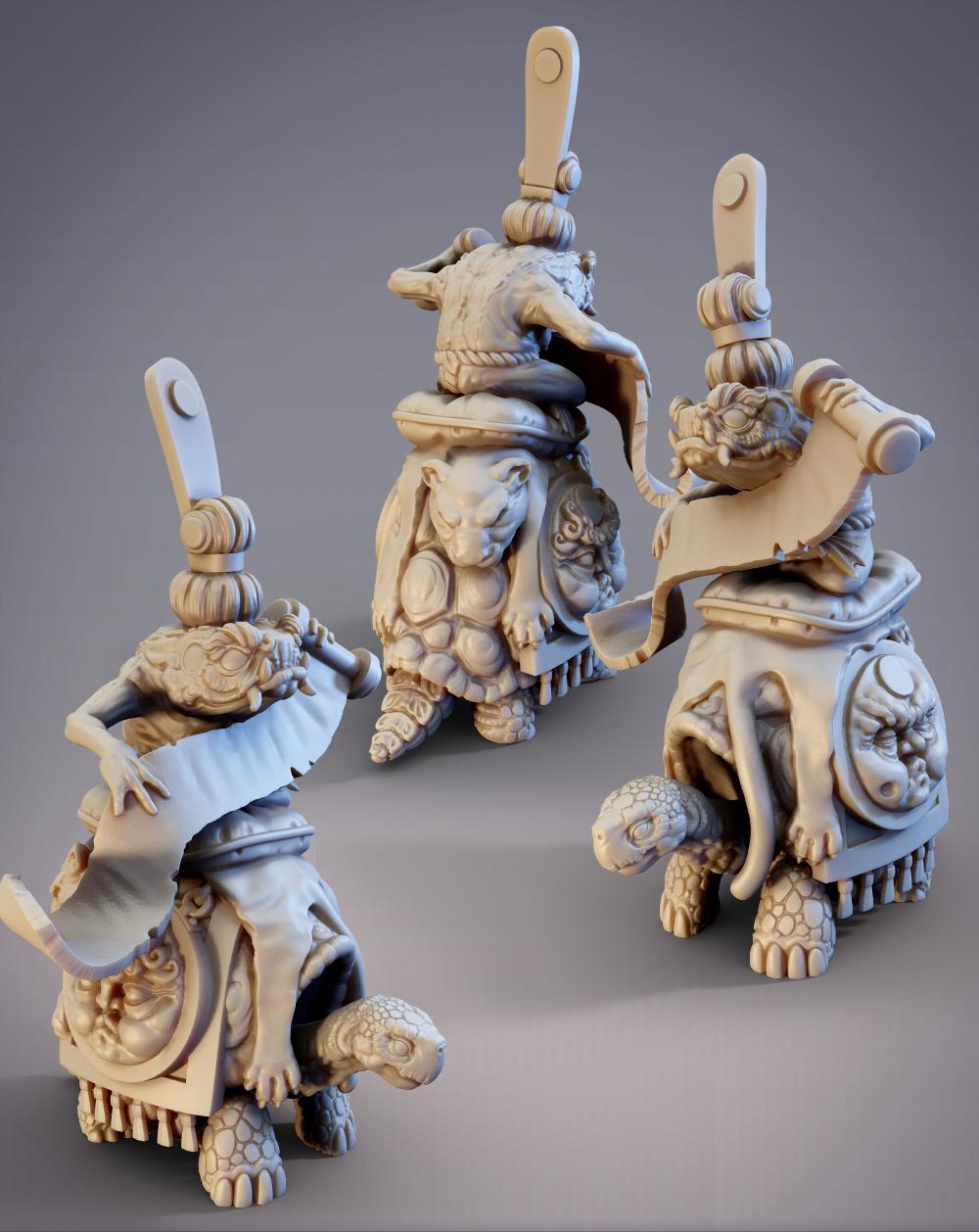 Toad Ogre Sage - Kamenosuke, Hikiga Sage and Satoru, Tortoise 3d model