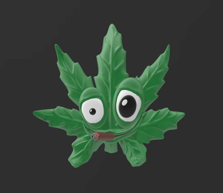 smoking pot leaf 3d model