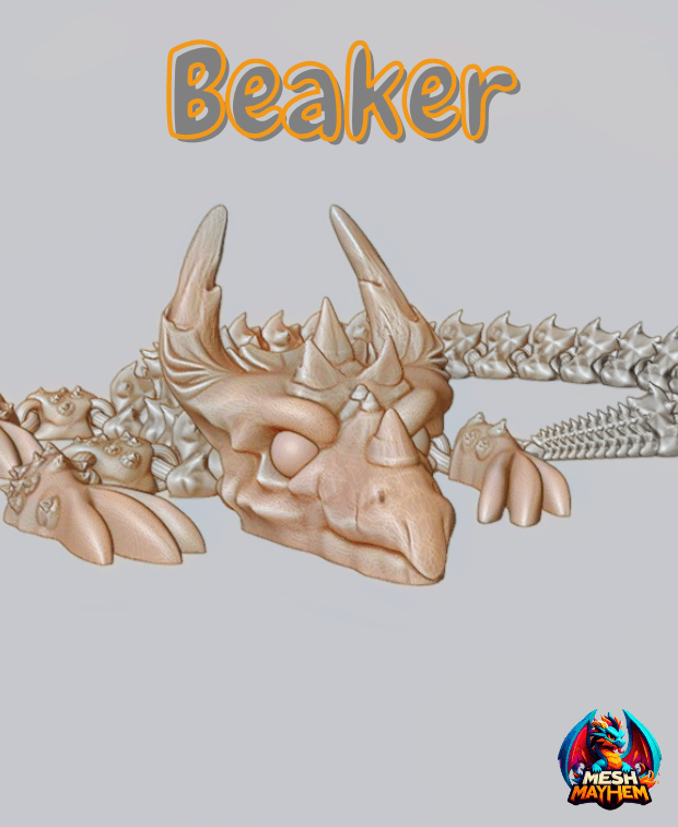 Beaker Articulated Dragon Mesh Mayhem 3d model